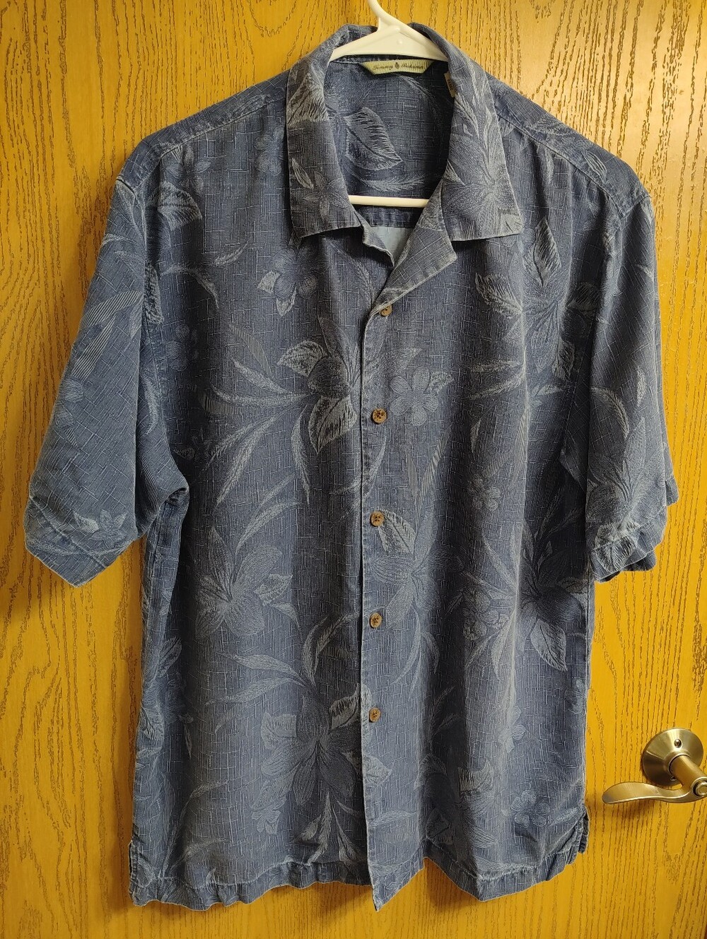 Tommy Bahama Blue Short-Sleeve Floral Button-Down Shirt